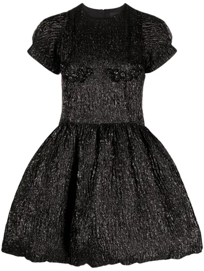 Simone Rocha Black Puff Sleeve Midi Dress