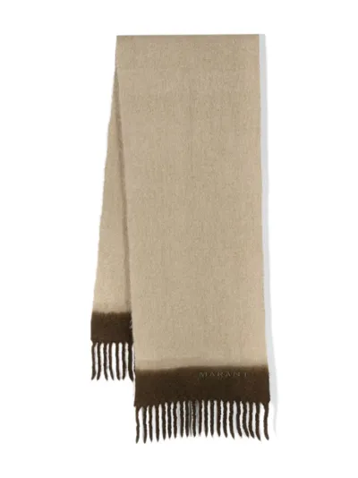 Marant Firny-gb Scarf With Fringes In Ecru_green