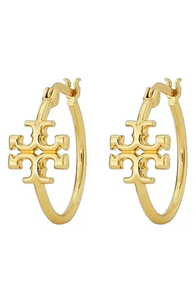 Tory Burch Small Eleanor Hoop Earring In Tory Gold