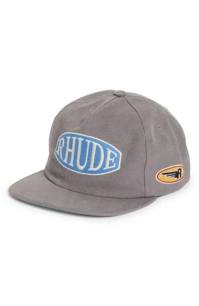 Rhude Gray Rally Cap In Elephant