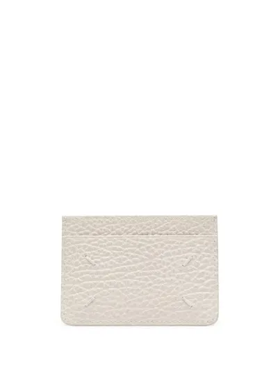 Maison Margiela Four-stitch Logo Leather Cardholder In Neutrals