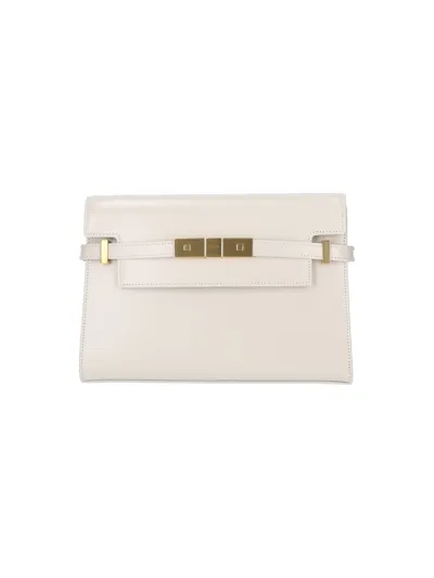 Saint Laurent 'manhattan' Small Shoulder Bag In Cream