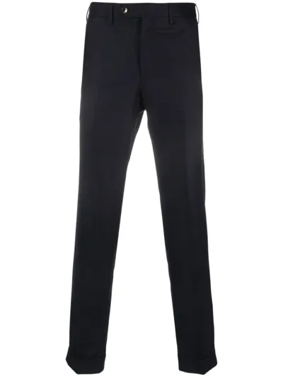 Pt Torino Mid-rise Tailored Trousers In Blau