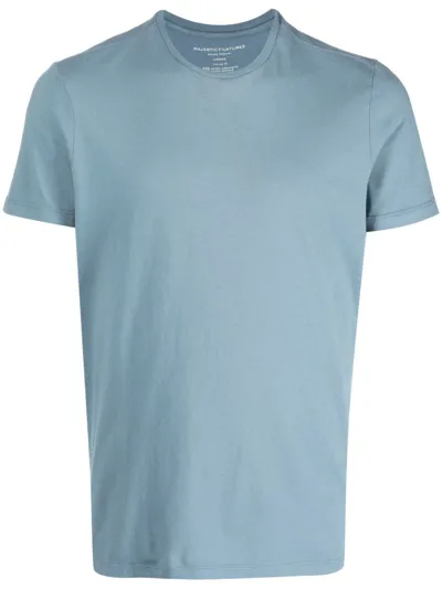 Majestic Crew-neck Cotton T-shirt In Blau