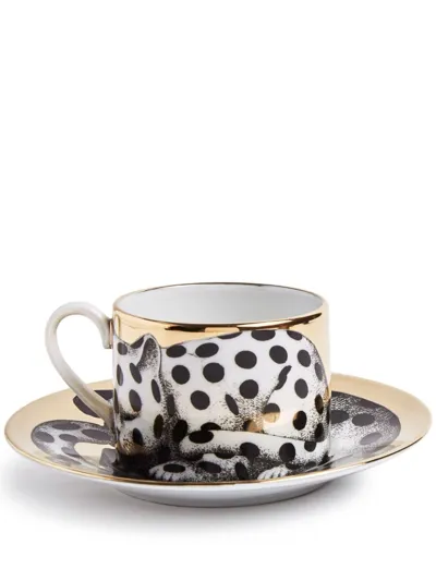 Fornasetti High Fidelity Pois Tea Cup In Schwarz