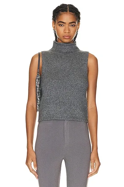 Sablyn Marceline Sleeveless Cashmere Turtleneck Vest In Thunder