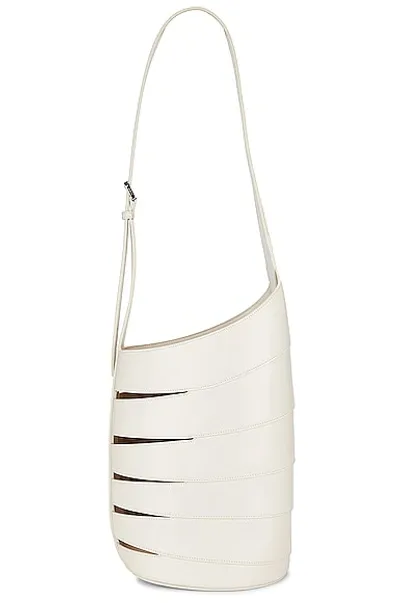 Alaïa Babel Leather Shoulder Bag In White