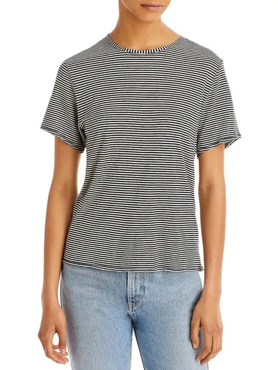 Rag & Bone Michal Linen-blend T-shirt In Navy