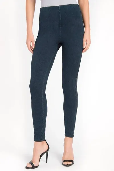 Lyssé Indigo Zip Denim Legging In Blue