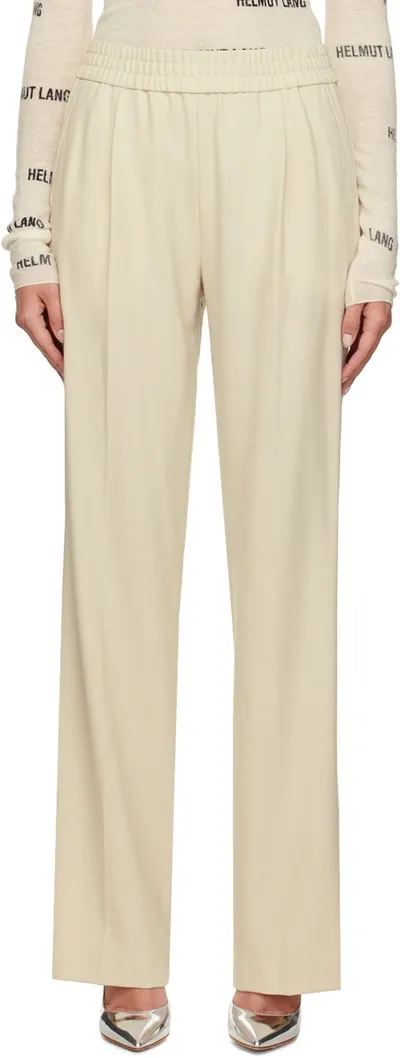 Helmut Lang Off-white Pull-on Trousers In Hazel - Wnm