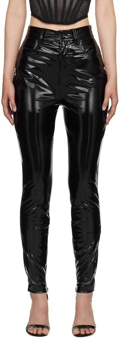 Dolce & Gabbana Black High-rise Trousers In N0000 Nero