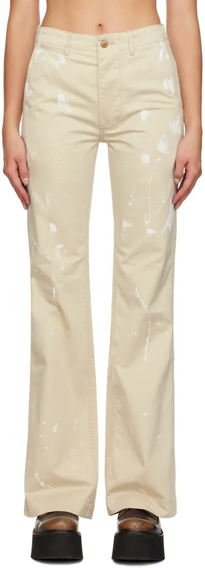 R13 Beige Jane Trousers