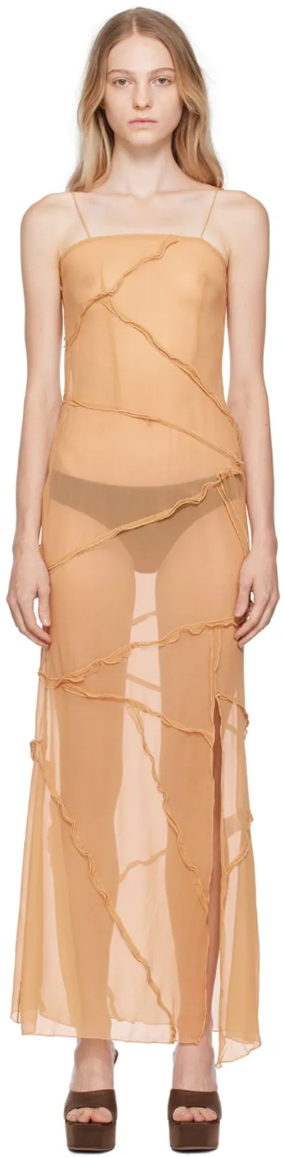 Kim Shui Beige Semi-sheer Midi Dress