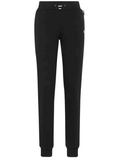 Philipp Plein Logo-plaque Drawstring Track Pants In Black