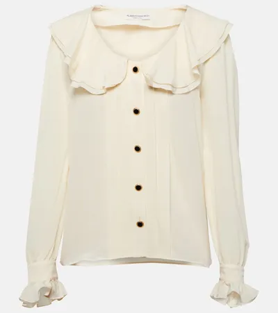 Alessandra Rich Silk Blouse In White