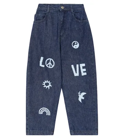 The New Society Kids' Belisa Printed Jeans In Blue