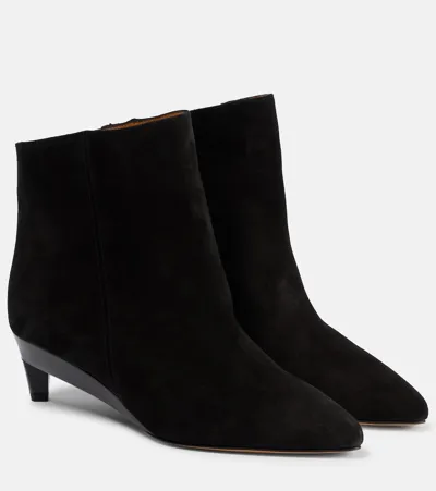 Isabel Marant Deyan Suede Ankle Boots In 01bk Black