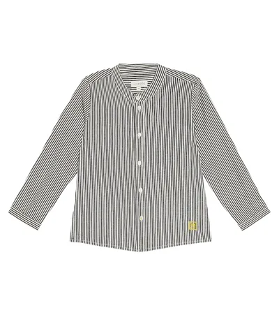 Liewood Kids' Austin Striped Cotton Shirt In Neutrals