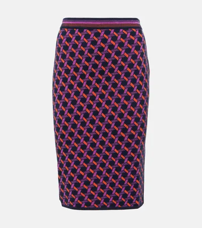 Diane Von Furstenberg Hazel Jacquard Midi Skirt In Multicoloured