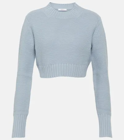 Max Mara Kaya Cropped Cashmere Sweater In Azzurro Polvere