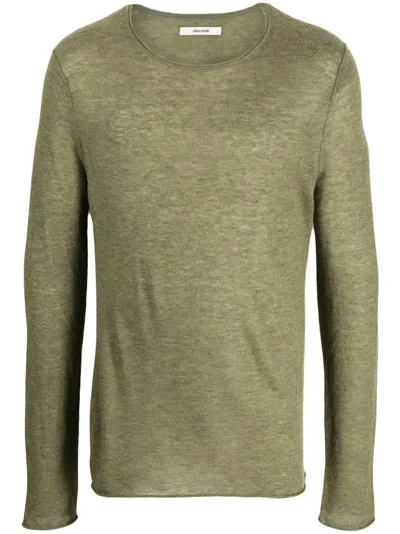 Zadig & Voltaire Teiss Round-neck Cashmere Jumper In Green