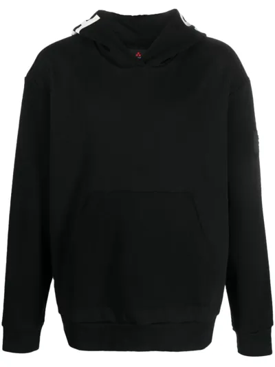 Peuterey Logo Cotton Hoodie In Black