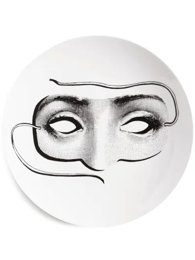 Fornasetti Tema E Variazioni Porcelain Plate (26cm) In White