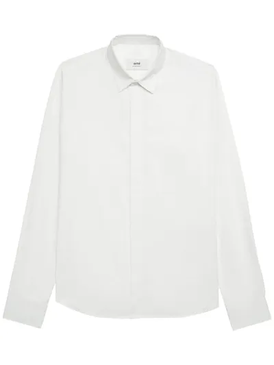 Ami Alexandre Mattiussi Cotton Poplin Shirt In White