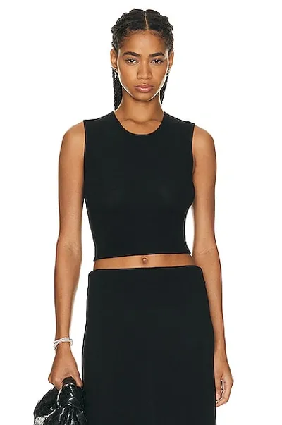 Leset Lauren Sleeveless Crewneck Top In Black