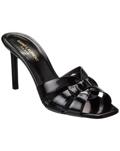 Saint Laurent Tribute 85 Leather Sandal In Black