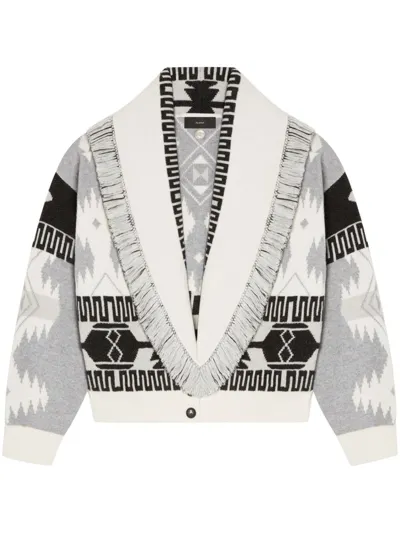 Alanui Icon Jacquard Cardigan Bomber In White