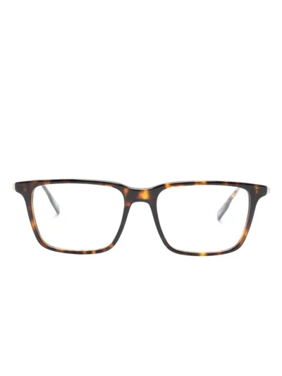 Lacoste Tortoiseshell-effect Square-frame Glasses In Metallic