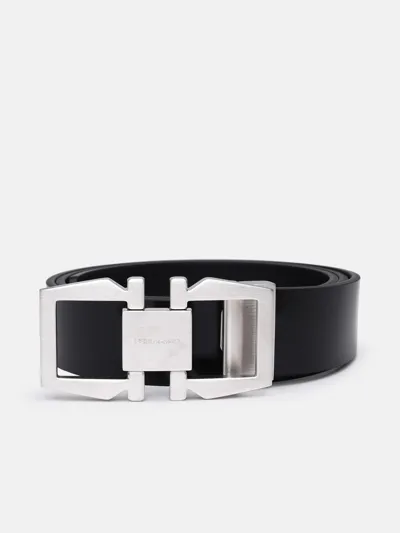 Ferragamo Black Leather Belt