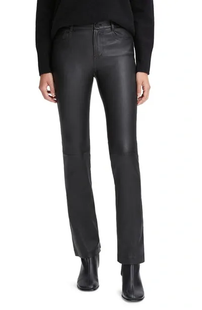 Vince Bootcut Stretch Leather Pants In Black