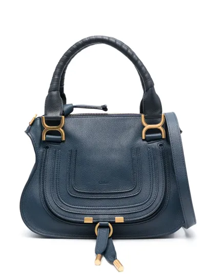 Chloé Marcie Double Carry Tote Bag In Blue