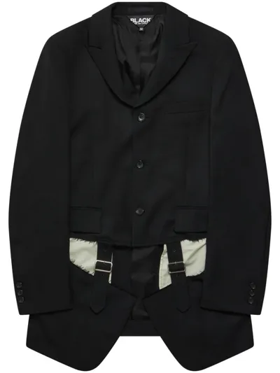 Black Comme Des Garçons Cut-out Buckle-detail Blazer In Black