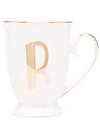 Bitossi Home Letter R Porcelain Mug In Neutrals