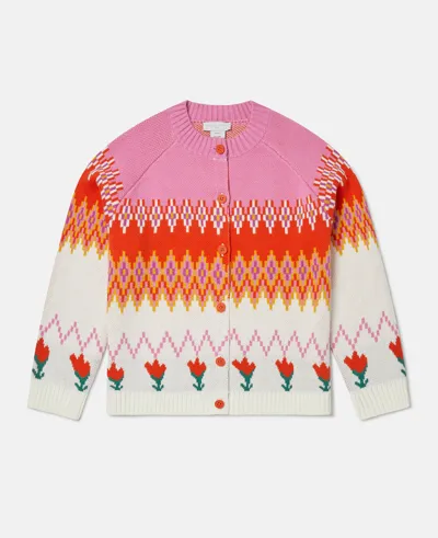 Stella Mccartney Kids' Tulip Fair Isle Cardigan In Multicolour