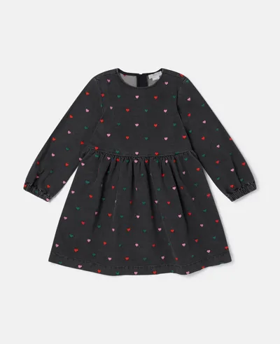 Stella Mccartney Kids' Heart Print Dress In Black