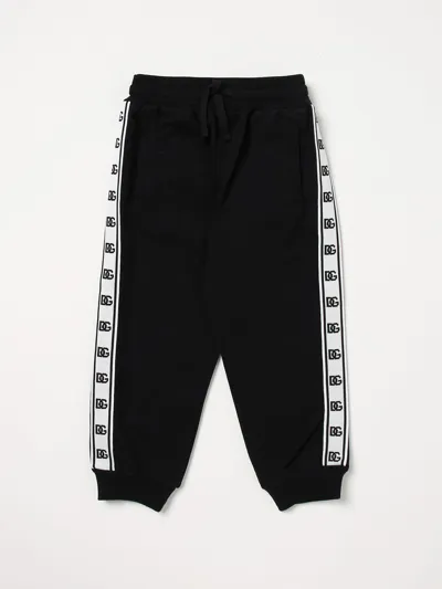 Dolce & Gabbana Kids' Pants In Cotton In Black