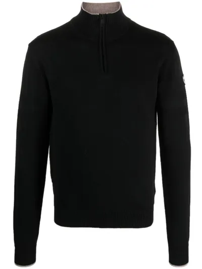 Rossignol Zip-up Merino Jumper In Black