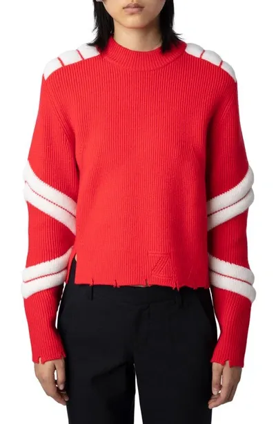 Zadig & Voltaire Georgia Merino Wool Crewneck Sweater In Japon