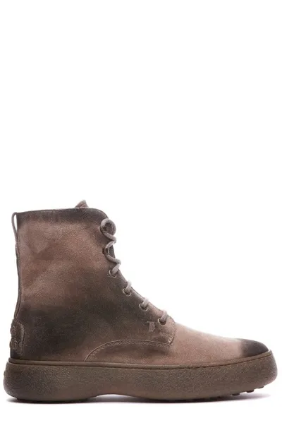 Tod's Men's Luxe Leather Ankle Boots In Brown