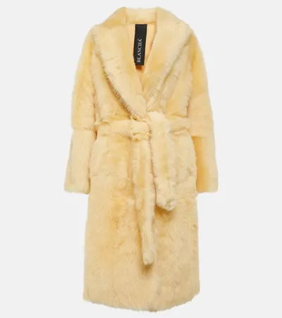 Blancha Shearling Coat In Beige