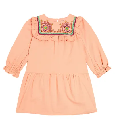 Stella Mccartney Kids' Embroidered Cotton Dress In Pink