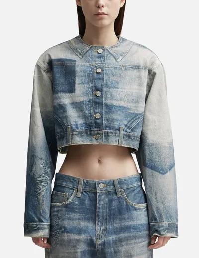 Open Yy Blue Jean Effect Denim Jacket