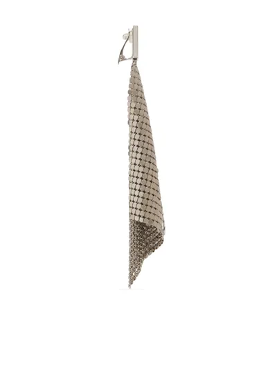 Rabanne Flow Pixel Mesh Drop Earring In Silver