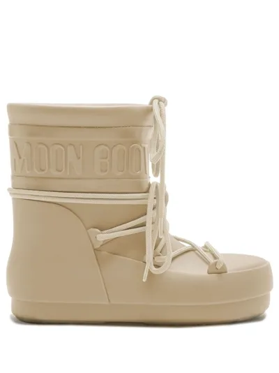 Moon Boot Low Rubber Rain Boots In Neutrals