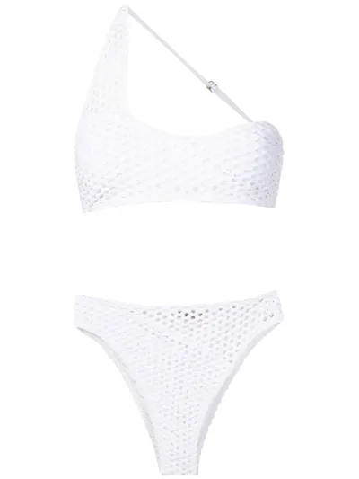 Amir Slama One-shoulder High-waist Bikini In White