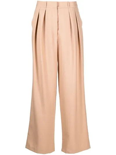 The Frankie Shop Neutral Wide-leg Trousers In Neutrals